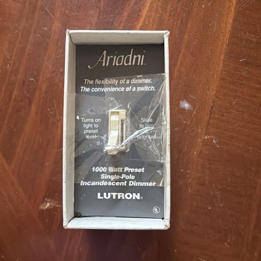 Lutron Ariadni AY-10P-IV 1000W Single Pole Preset Dimmer Ivory